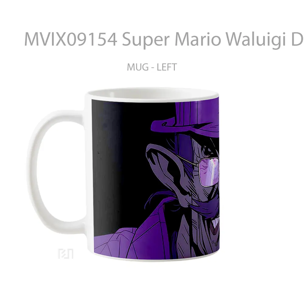 Mug Super Mario Waluigi Dark Mug Aesthetic Koleksi Spesial - All-side / Desain
