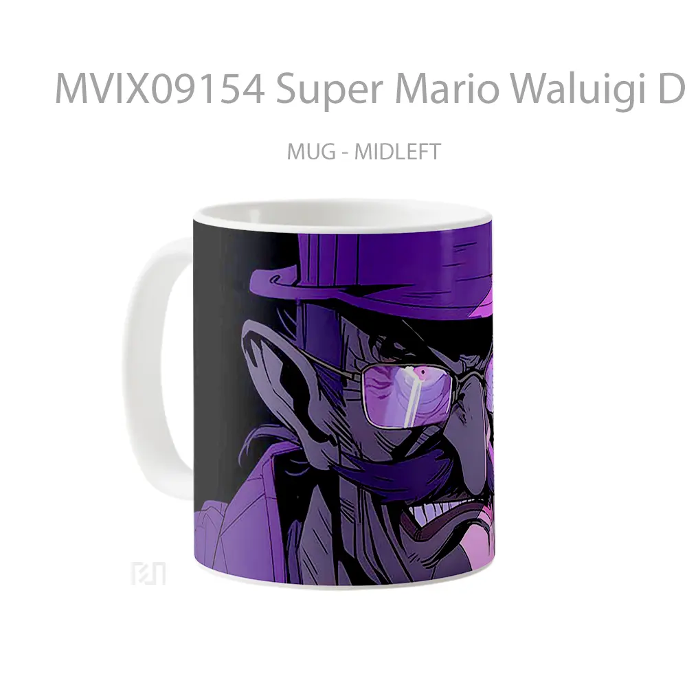 Mug Super Mario Waluigi Dark Mug Aesthetic Koleksi Spesial - All-side / Desain