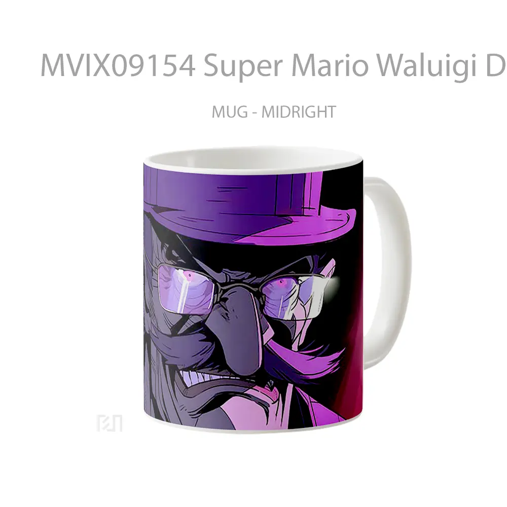 Mug Super Mario Waluigi Dark Mug Aesthetic Koleksi Spesial - All-side / Desain