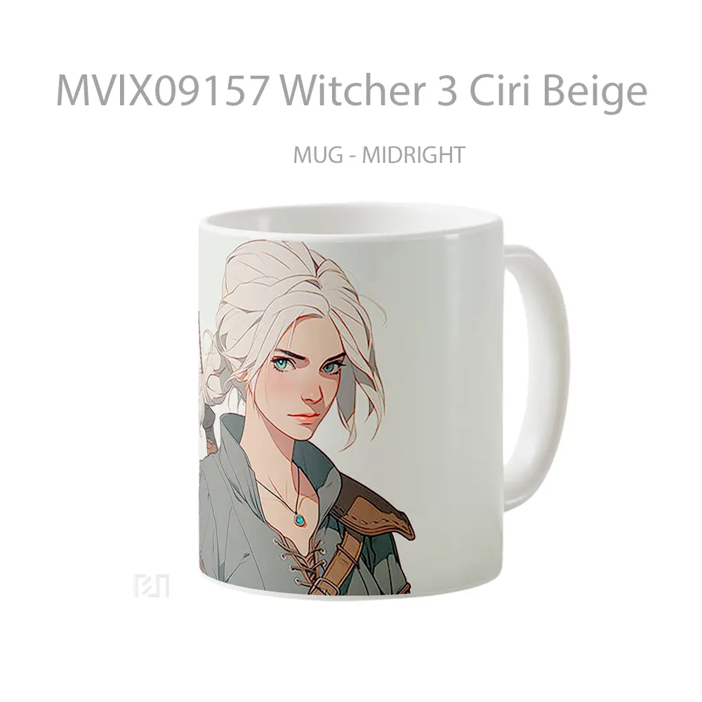 Mug Witcher 3 Ciri Beige Hadiah Lucu dan Menarik - All-side / Desain