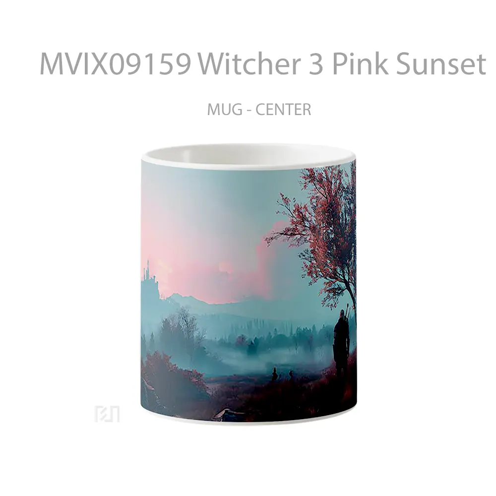Mug Witcher 3 Pink Sunset Landscape Aesthetic Koleksi Mug Limited Edition