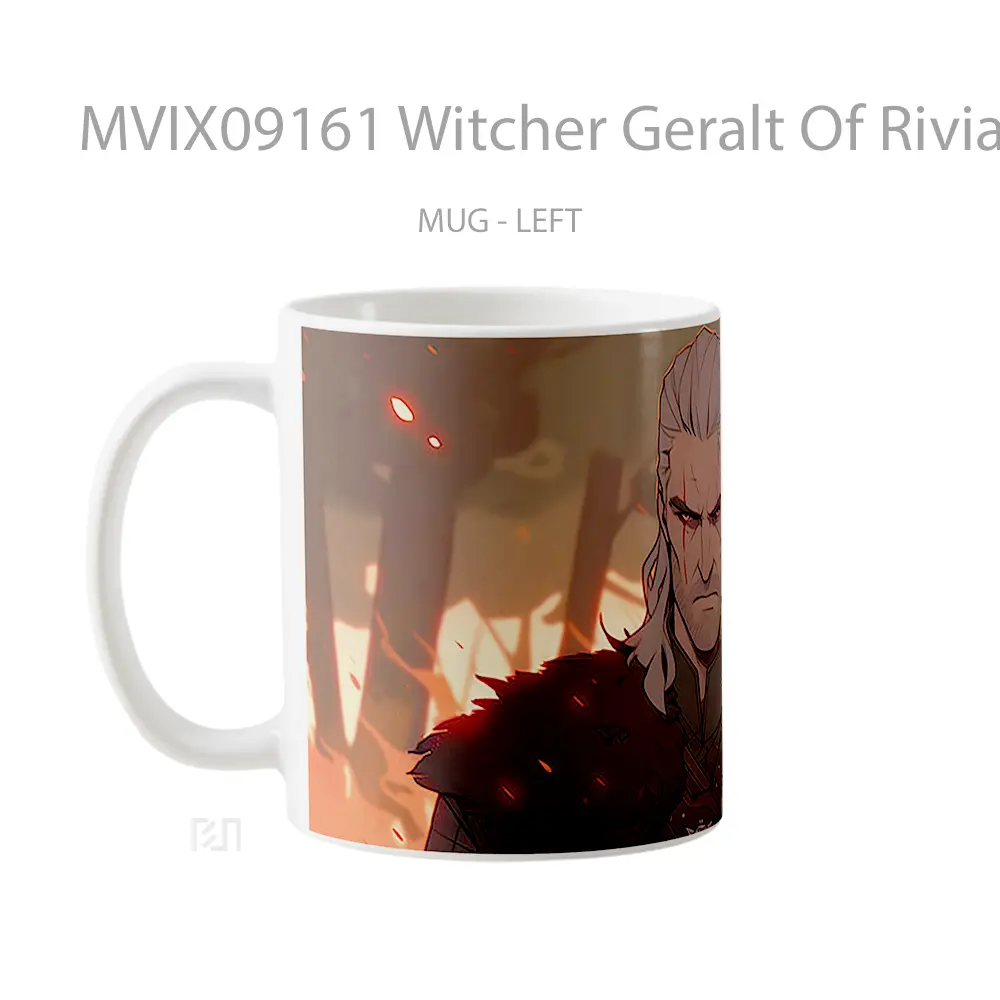 Mug Witcher Geralt Of Rivia Fire Koleksi Mug Limited Edition - All-side / Desain