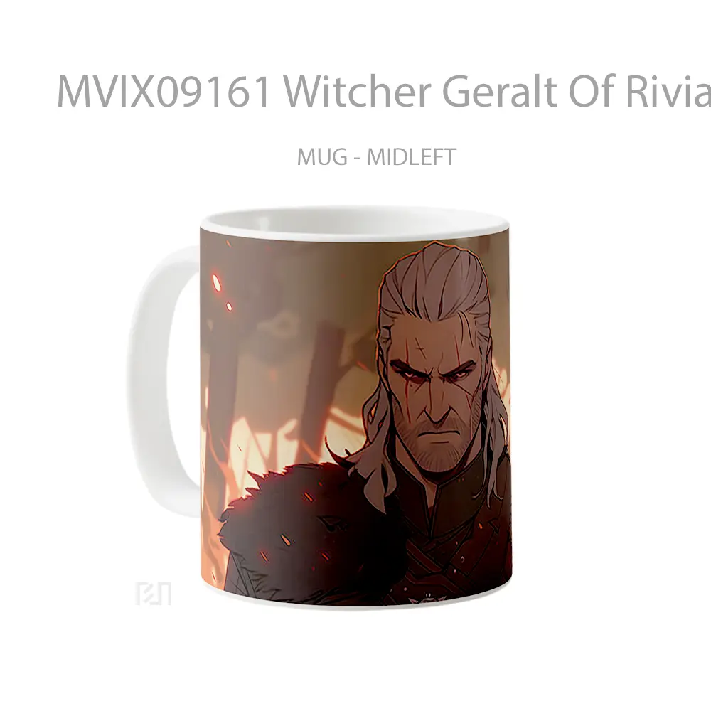 Mug Witcher Geralt Of Rivia Fire Koleksi Mug Limited Edition - All-side / Desain