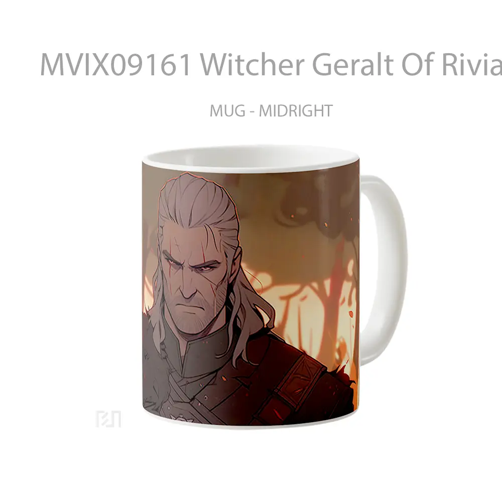 Mug Witcher Geralt Of Rivia Fire Koleksi Mug Limited Edition - All-side / Desain