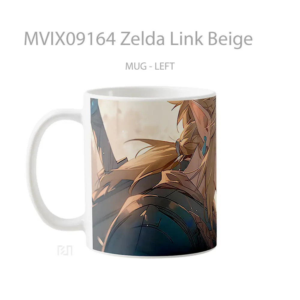 Mug Zelda Link Beige Mug Aesthetic Koleksi Spesial - All-side / Desain