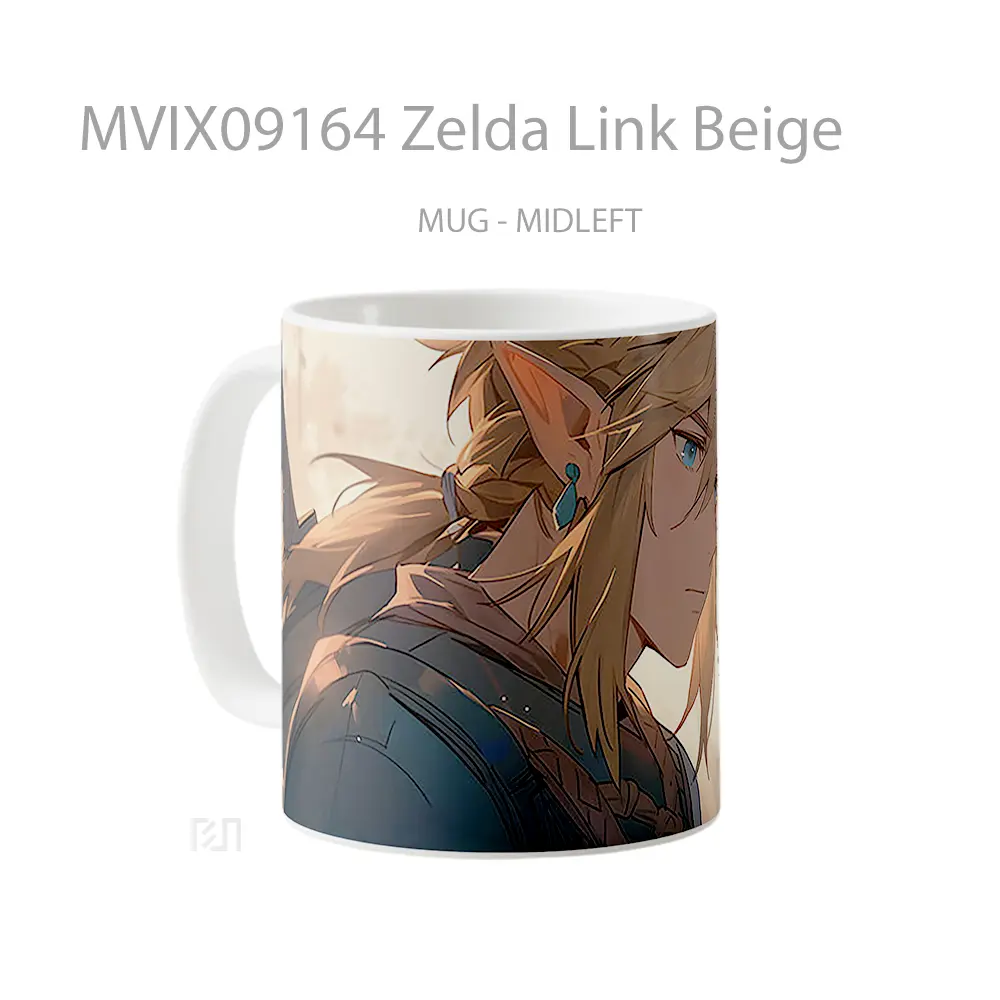 Mug Zelda Link Beige Mug Aesthetic Koleksi Spesial - All-side / Desain