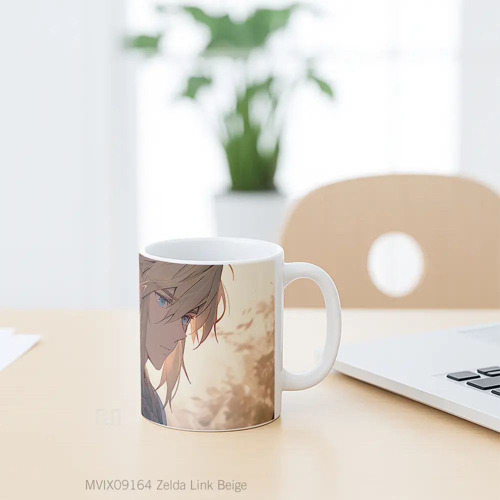 Mug Zelda Link Beige Mug Aesthetic Koleksi Spesial - All-side / Desain