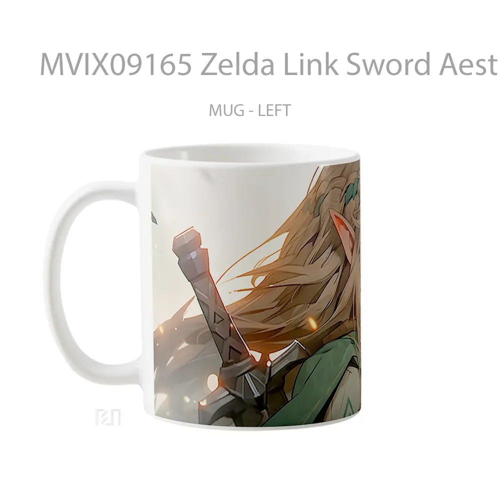 Mug Zelda Link Sword Aesthetic Hadiah Lucu dan Menarik - All-side / Desain