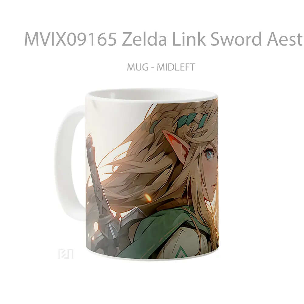 Mug Zelda Link Sword Aesthetic Hadiah Lucu dan Menarik - All-side / Desain