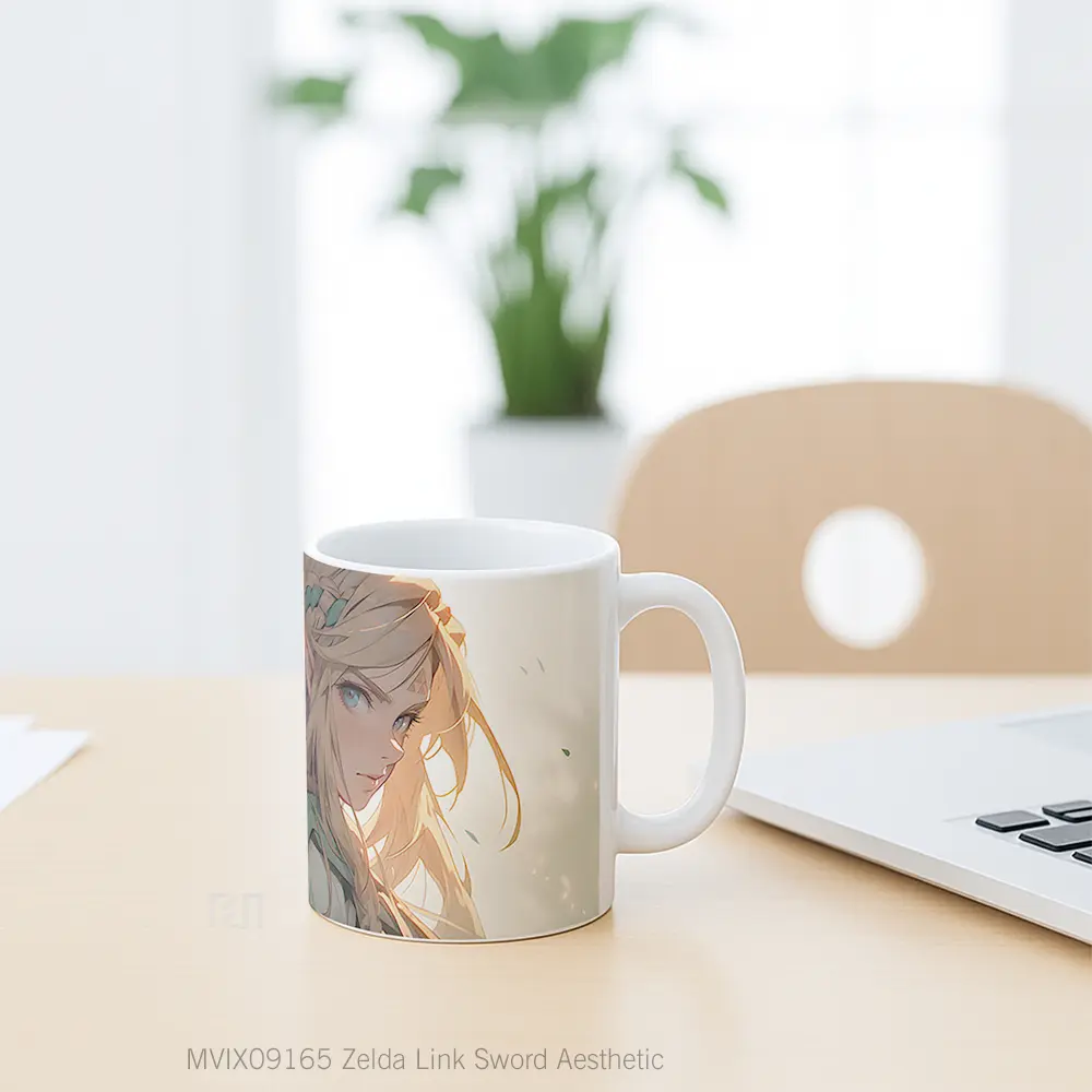 Mug Zelda Link Sword Aesthetic Hadiah Lucu dan Menarik - All-side / Desain