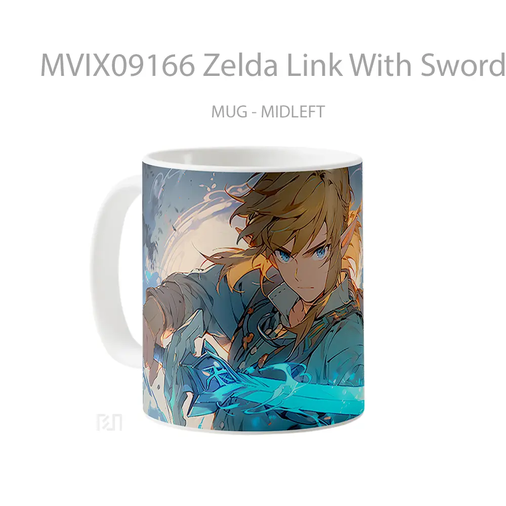 Mug Zelda Link With Sword Art Koleksi Mug Limited Edition - All-side / Desain