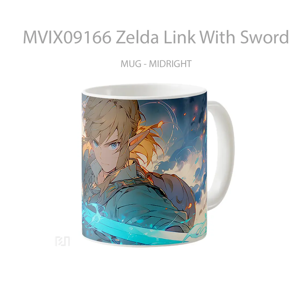 Mug Zelda Link With Sword Art Koleksi Mug Limited Edition - All-side / Desain