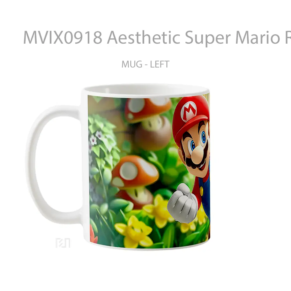 Mug Aesthetic Super Mario Running Gelas Keramik Desain Unik - All-side / Desain
