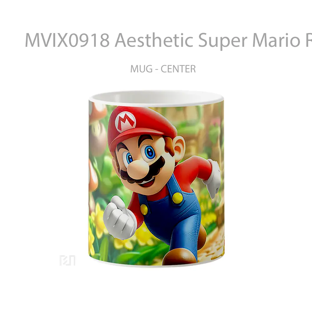 Mug Aesthetic Super Mario Running Gelas Keramik Desain Unik