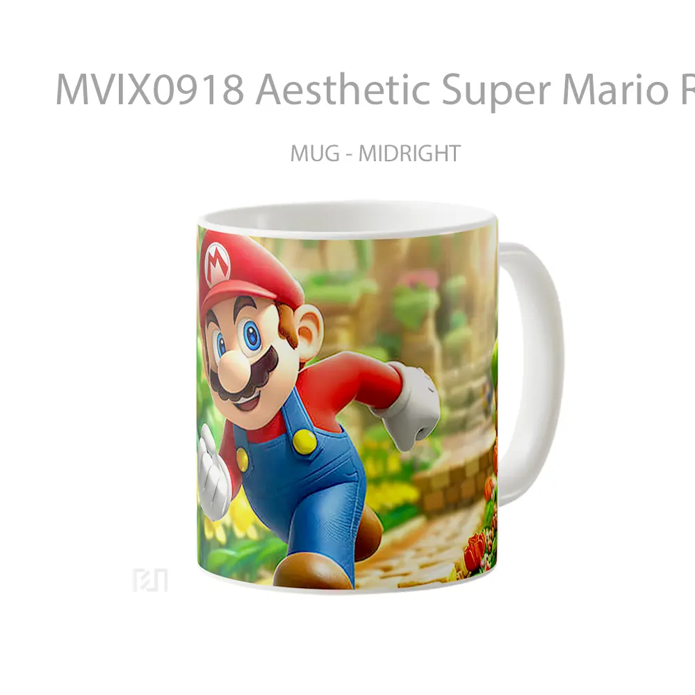 Mug Aesthetic Super Mario Running Gelas Keramik Desain Unik - All-side / Desain