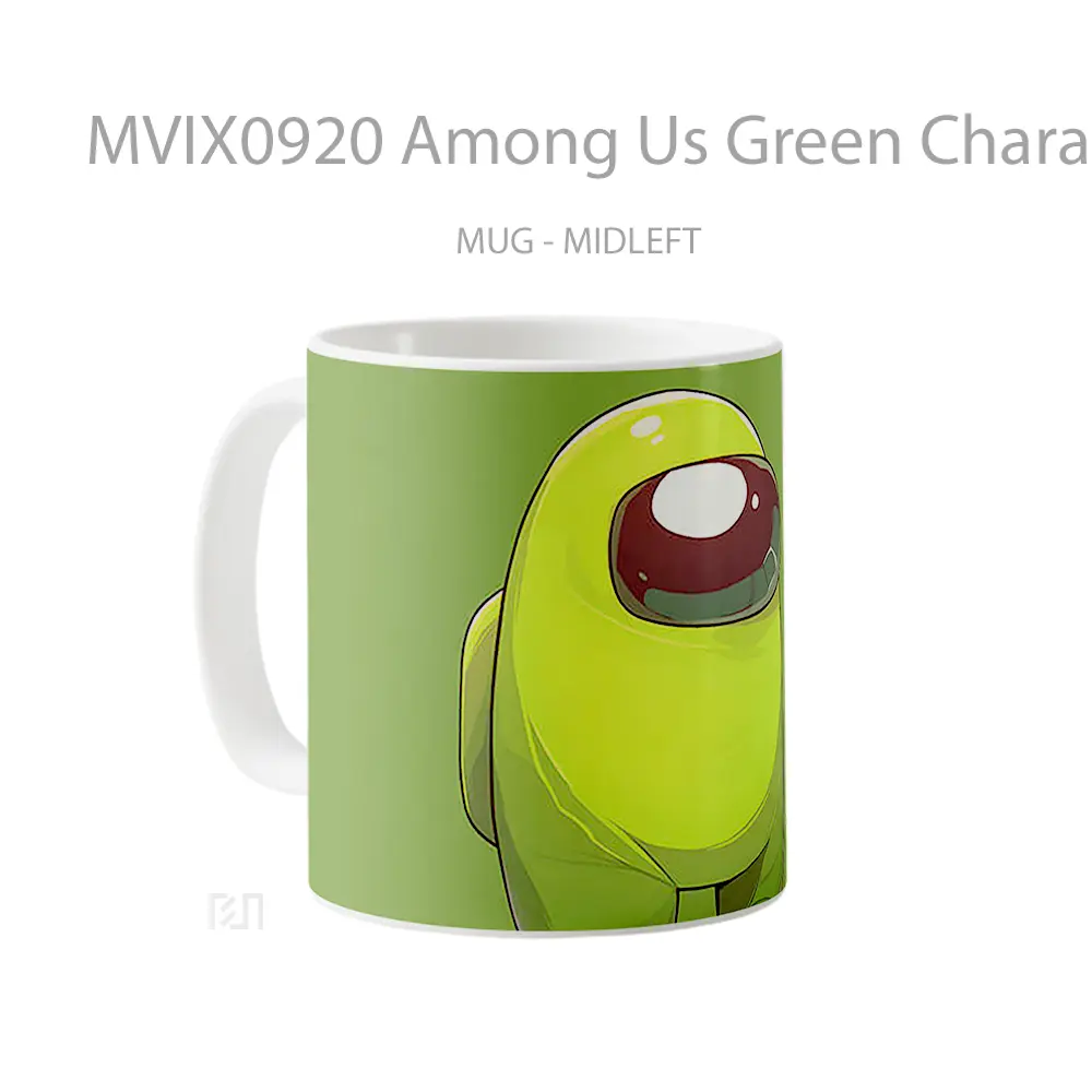Mug Among Us Green Character Koleksi Mug Limited Edition - All-side / Desain