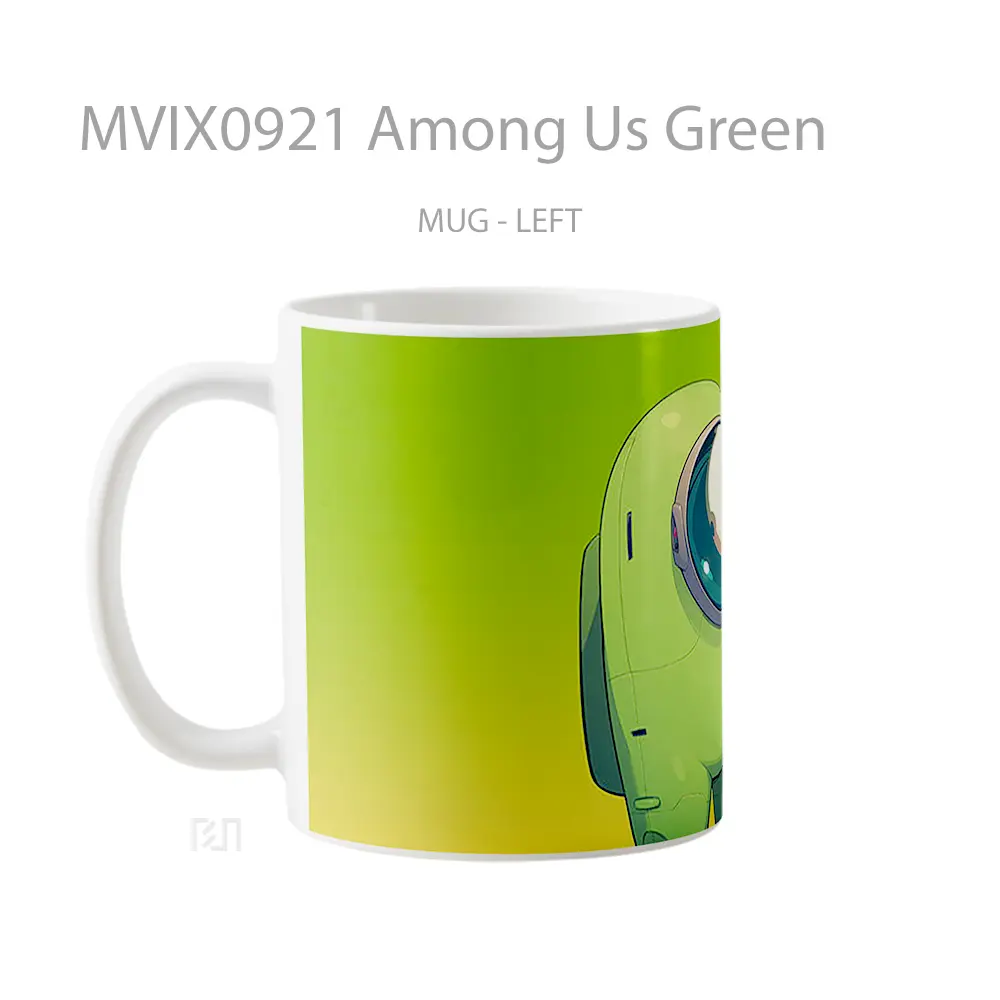 Mug Among Us Green Koleksi Mug Limited Edition - All-side / Desain