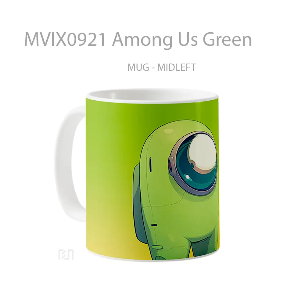 Mug Among Us Green Koleksi Mug Limited Edition - All-side / Desain
