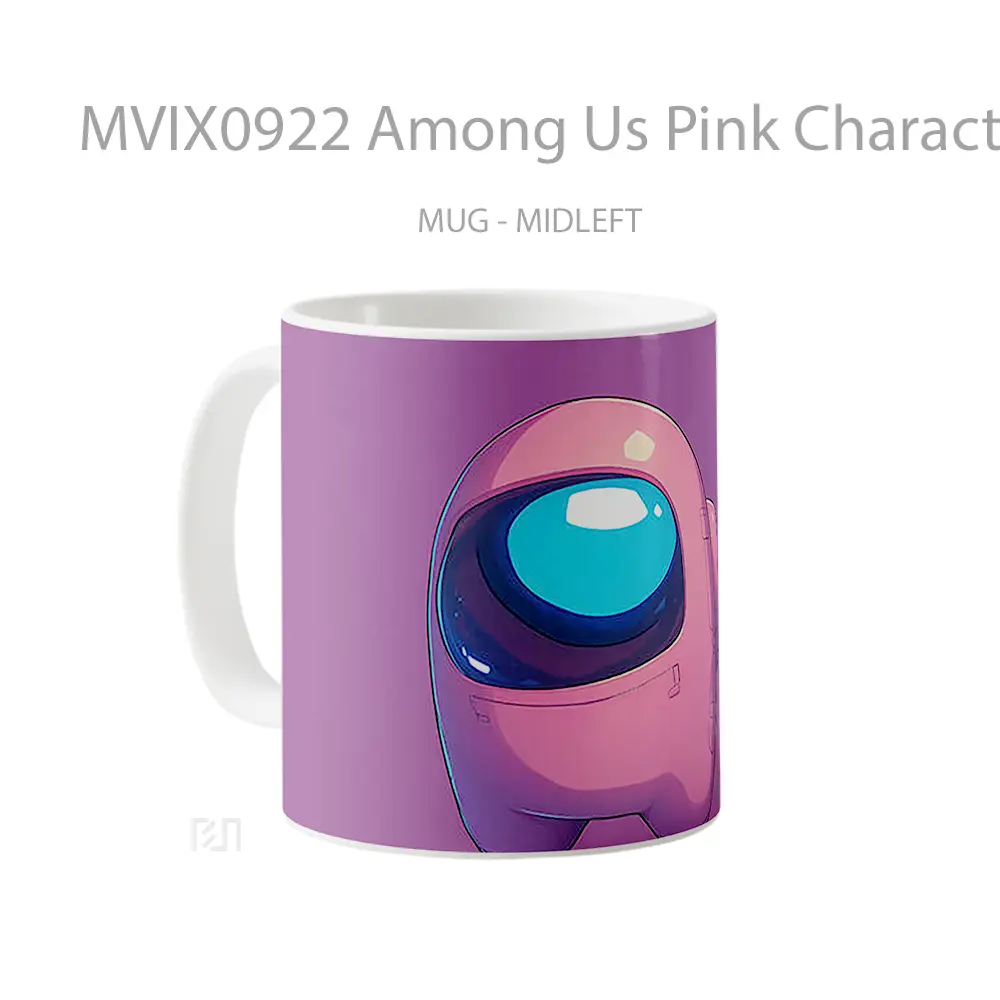 Mug Among Us Pink Character Gelas Keramik Desain Unik - All-side / Desain