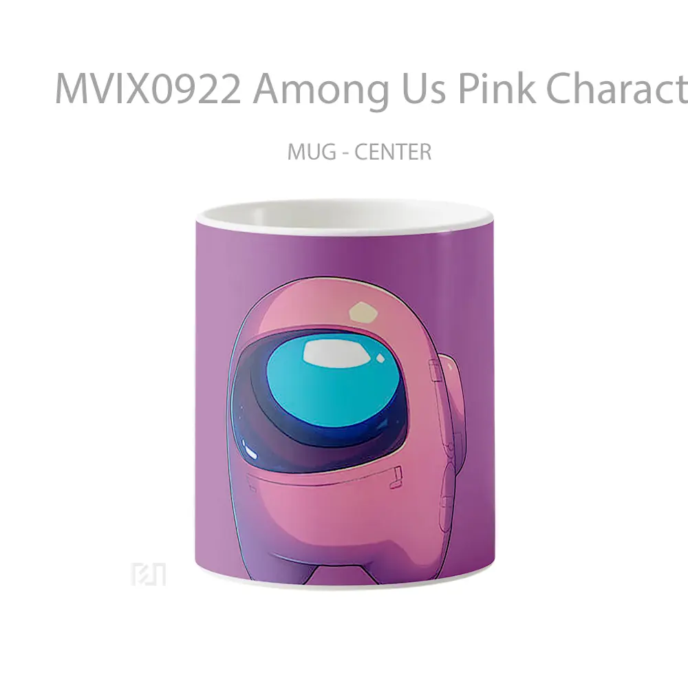 Mug Among Us Pink Character Gelas Keramik Desain Unik
