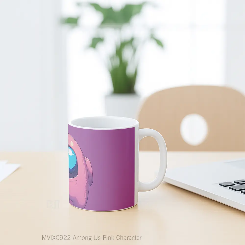 Mug Among Us Pink Character Gelas Keramik Desain Unik - All-side / Desain