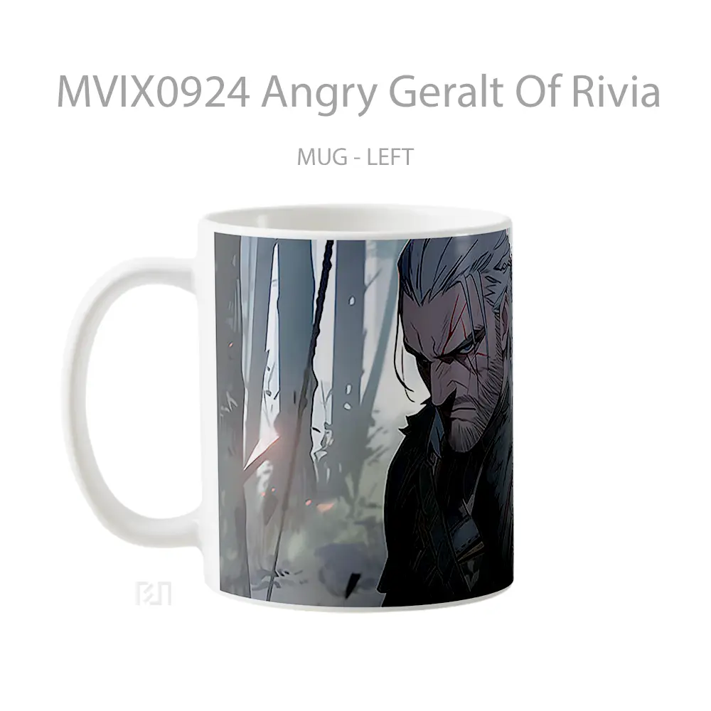 Mug Angry Geralt Of Rivia Hadiah Lucu dan Menarik - All-side / Desain