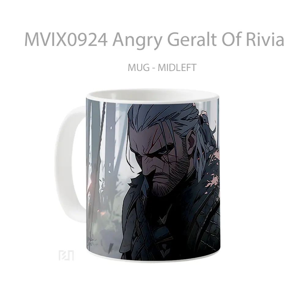 Mug Angry Geralt Of Rivia Hadiah Lucu dan Menarik - All-side / Desain