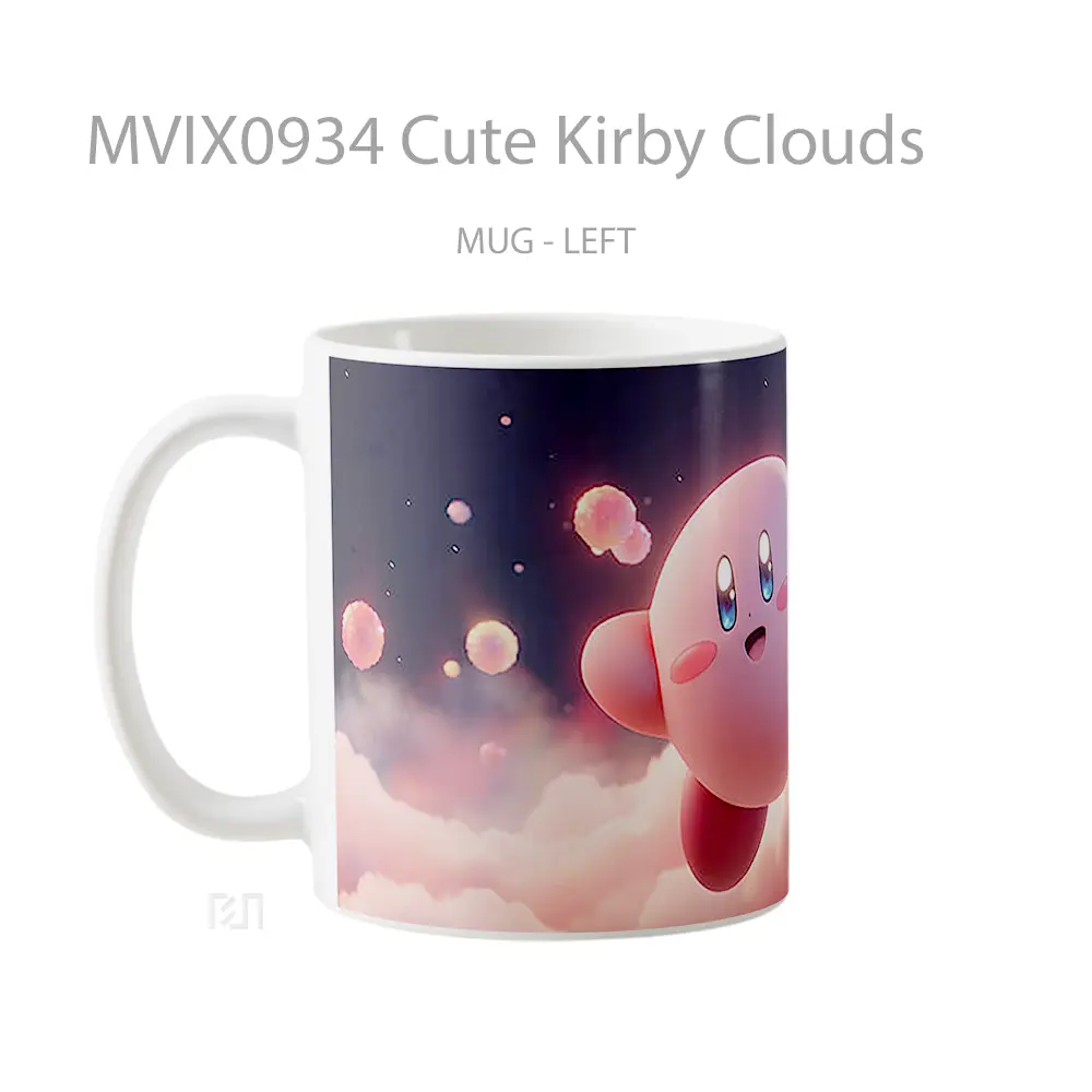 Mug Cute Kirby Clouds Gelas Keramik Desain Unik - All-side / Desain
