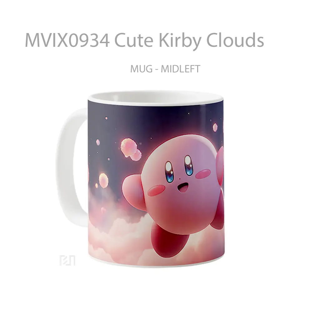 Mug Cute Kirby Clouds Gelas Keramik Desain Unik - All-side / Desain