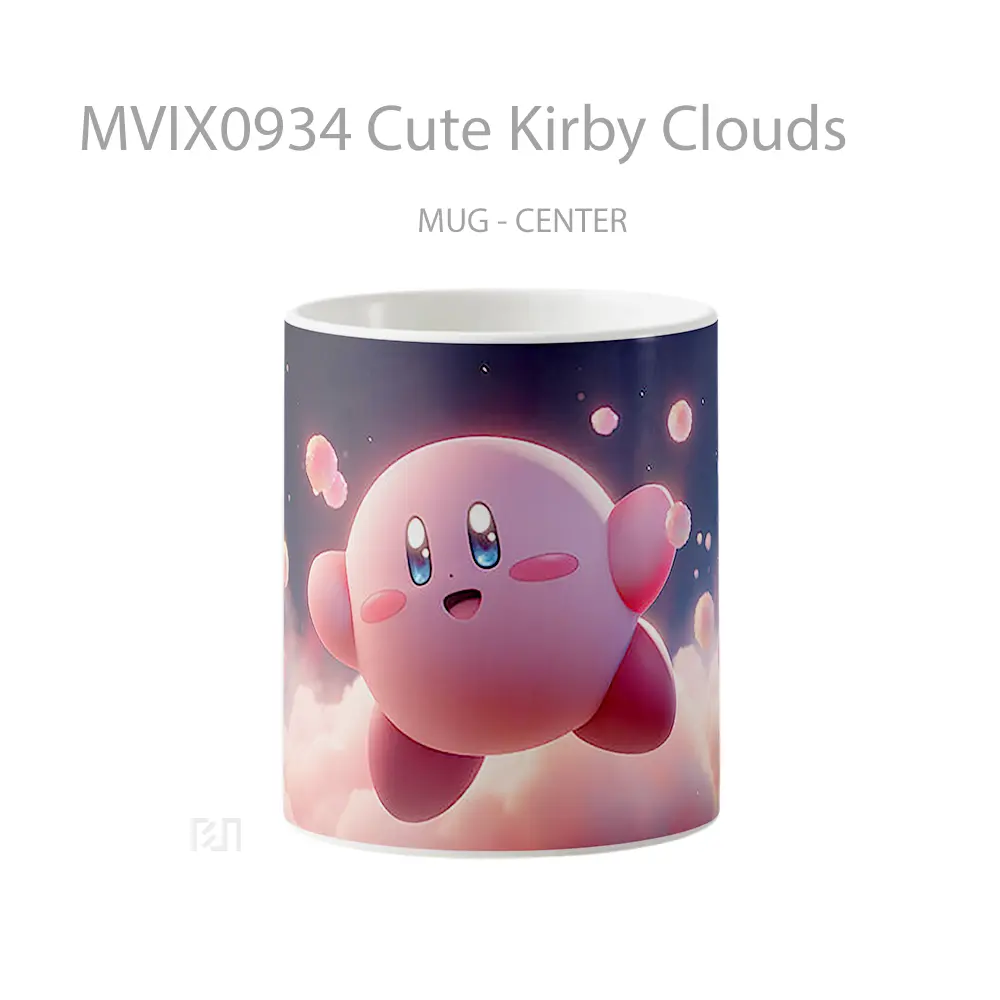 Mug Cute Kirby Clouds Gelas Keramik Desain Unik