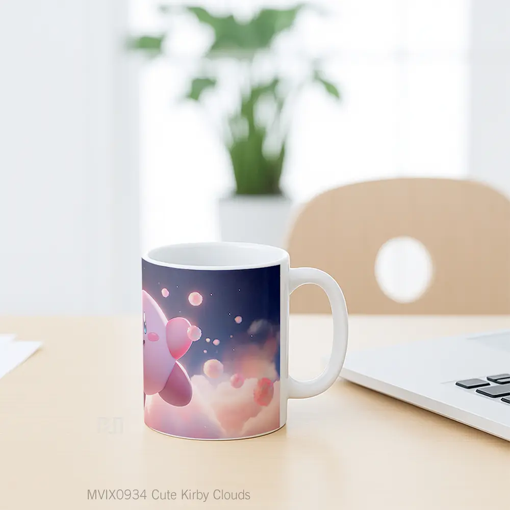 Mug Cute Kirby Clouds Gelas Keramik Desain Unik - All-side / Desain