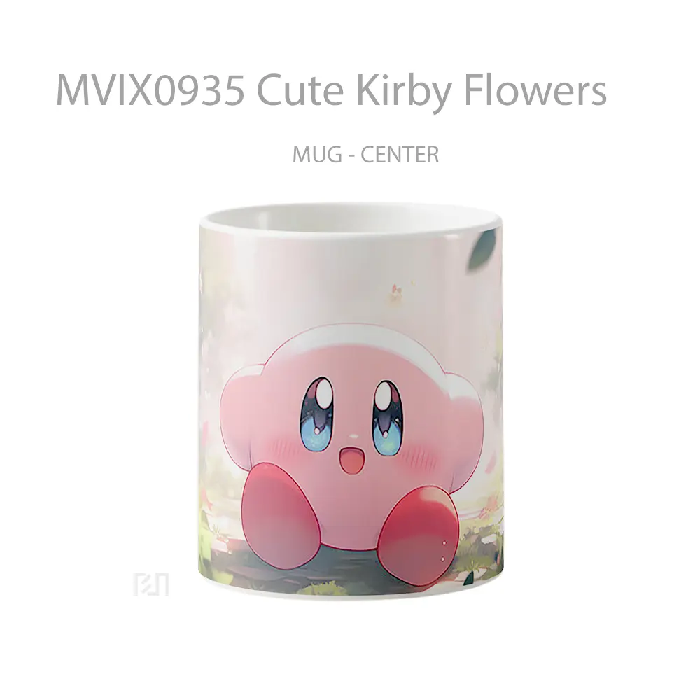Mug Cute Kirby Flowers Hadiah Lucu dan Menarik