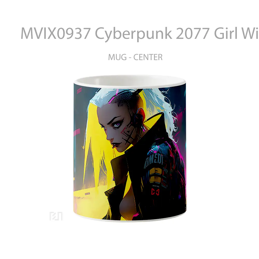 Mug Cyberpunk 2077 Girl With Yellow Hair Koleksi Mug Limited Edition