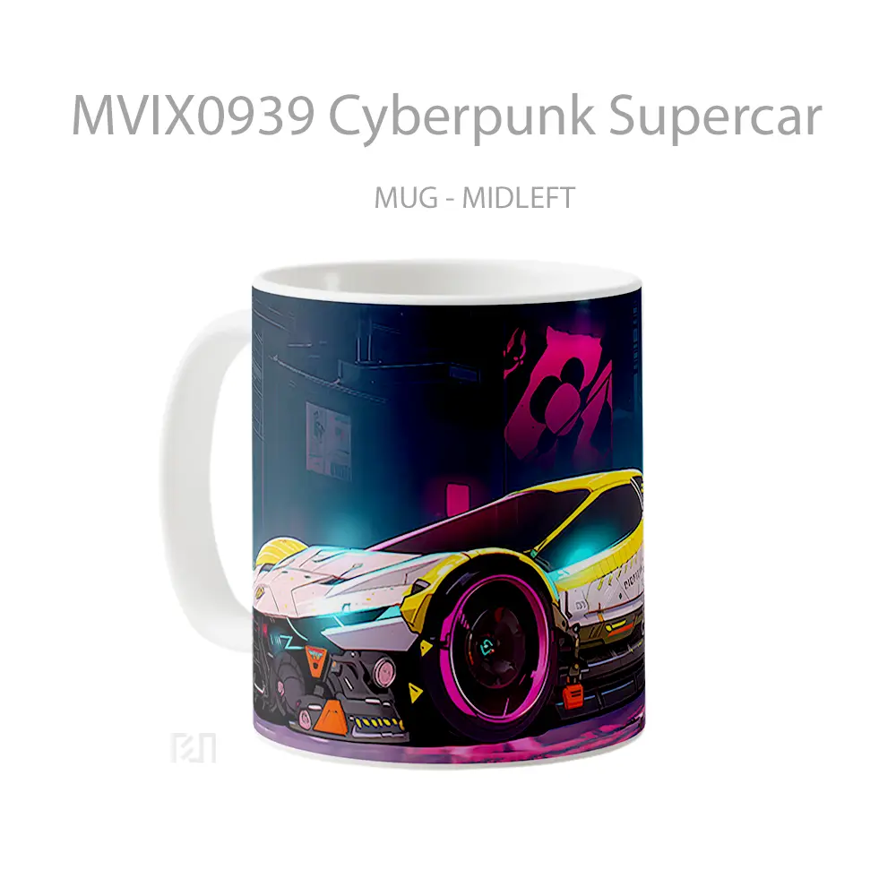 Mug Cyberpunk Supercar Koleksi Mug Limited Edition - All-side / Desain