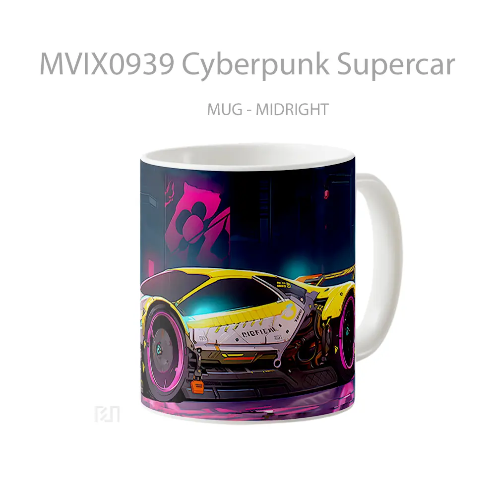 Mug Cyberpunk Supercar Koleksi Mug Limited Edition - All-side / Desain