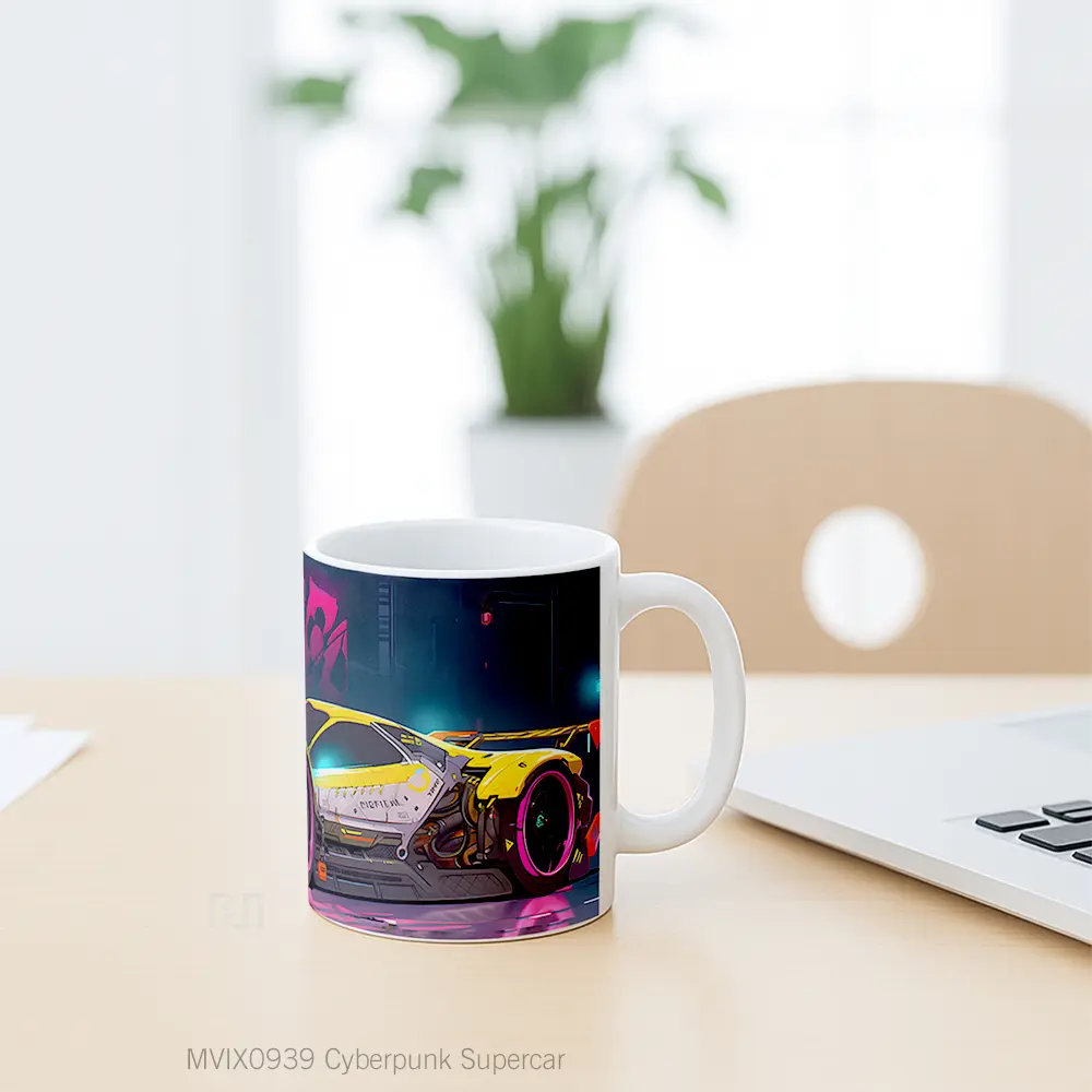 Mug Cyberpunk Supercar Koleksi Mug Limited Edition - All-side / Desain