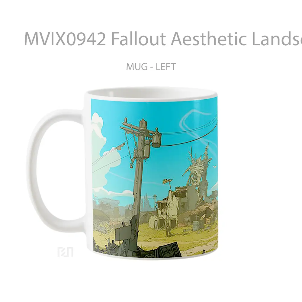Mug Fallout Aesthetic Landscape Mug Aesthetic Koleksi Spesial - All-side / Desain