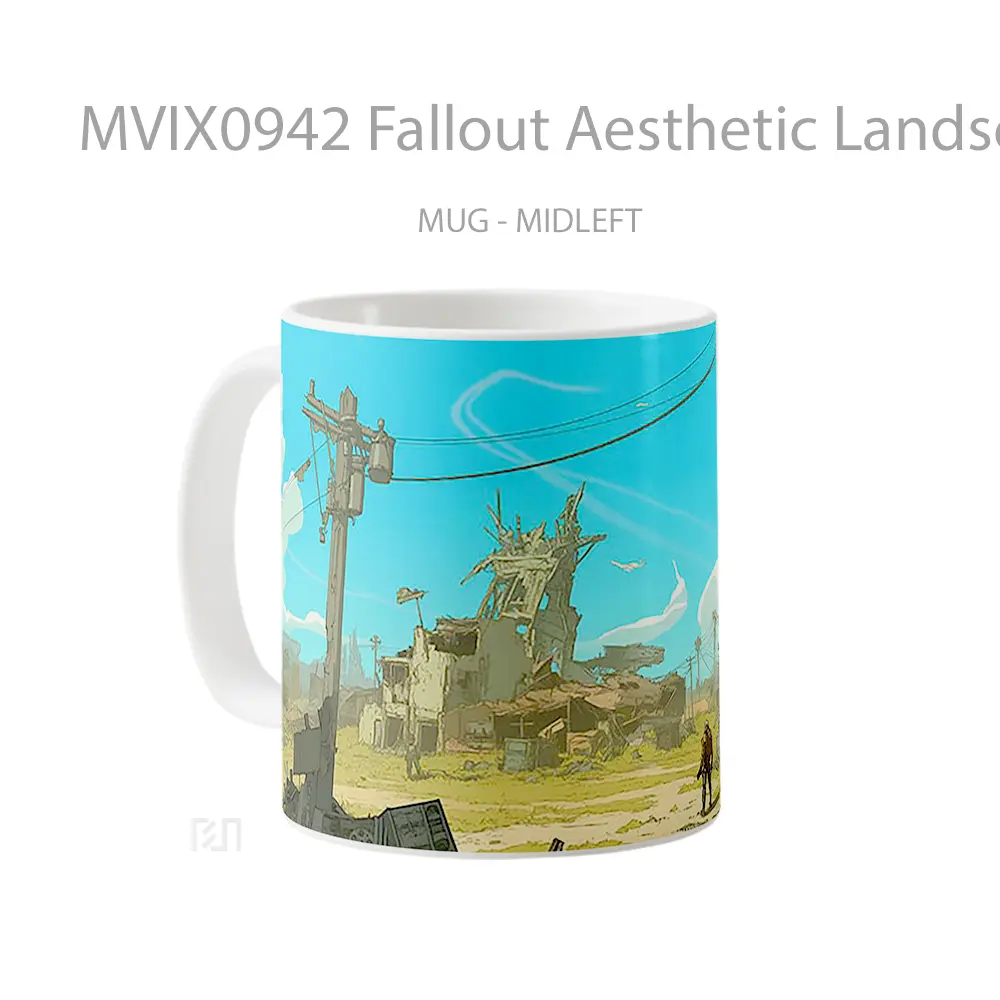 Mug Fallout Aesthetic Landscape Mug Aesthetic Koleksi Spesial - All-side / Desain