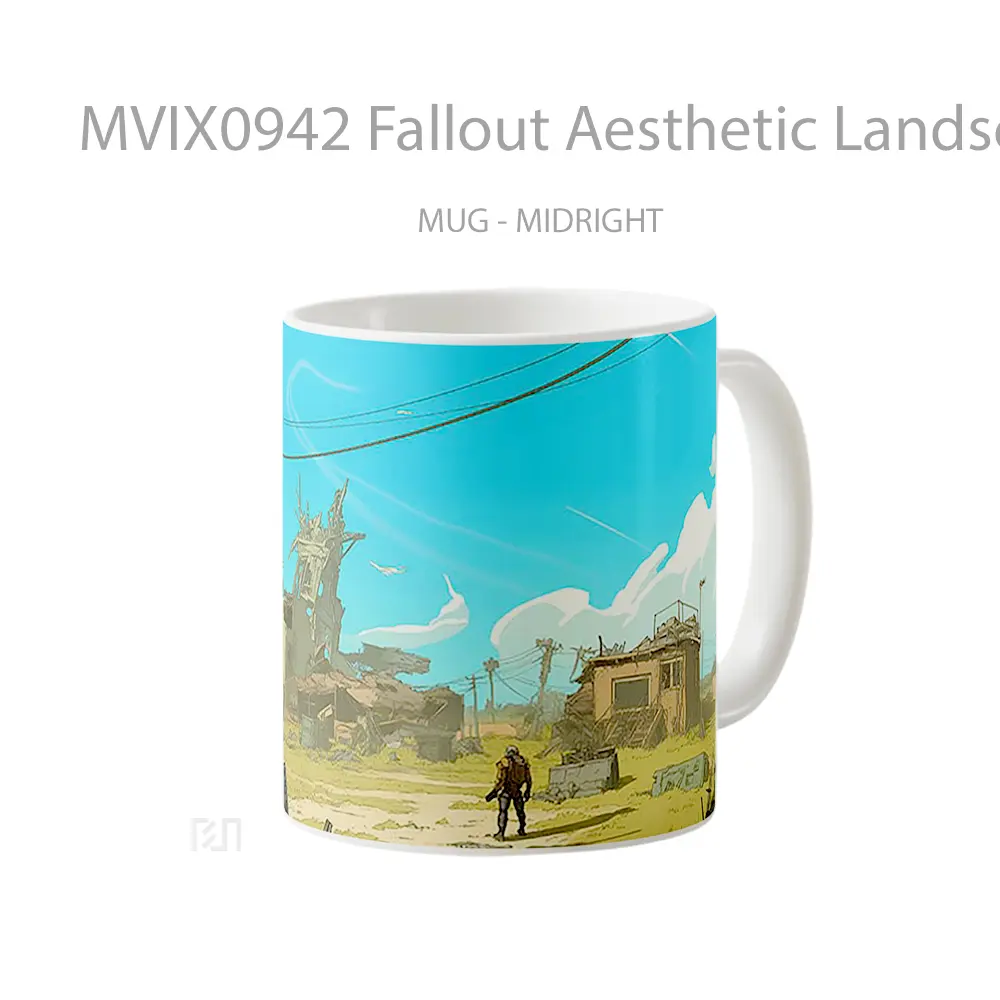 Mug Fallout Aesthetic Landscape Mug Aesthetic Koleksi Spesial - All-side / Desain