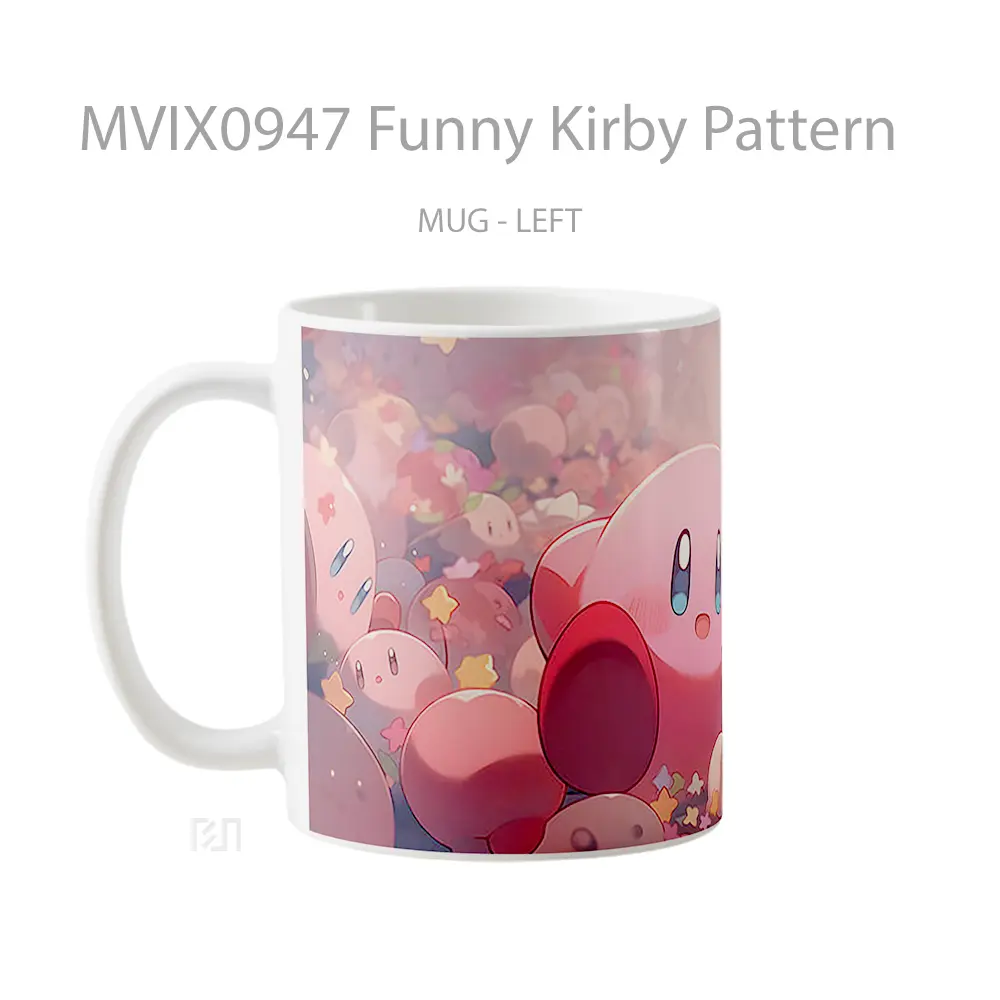 Mug Funny Kirby Pattern Mug Aesthetic Koleksi Spesial - All-side / Desain