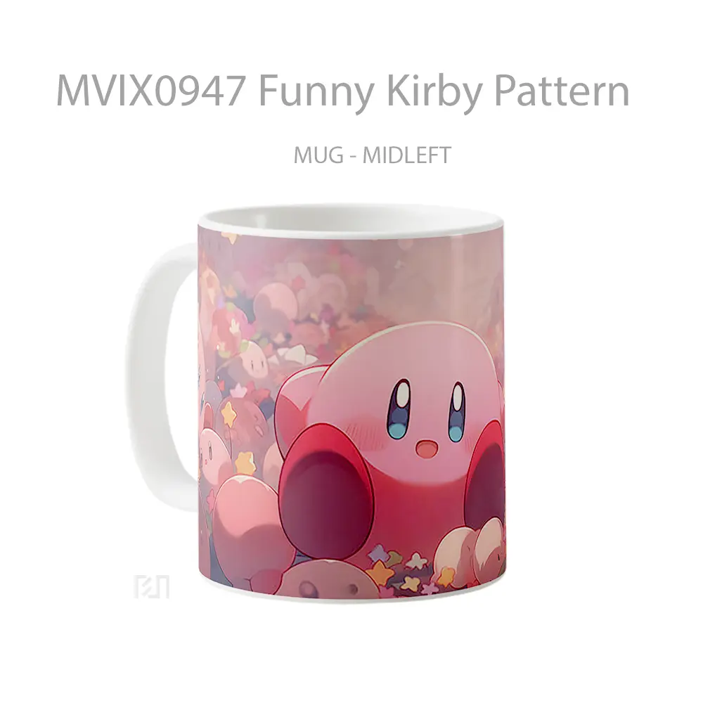 Mug Funny Kirby Pattern Mug Aesthetic Koleksi Spesial - All-side / Desain