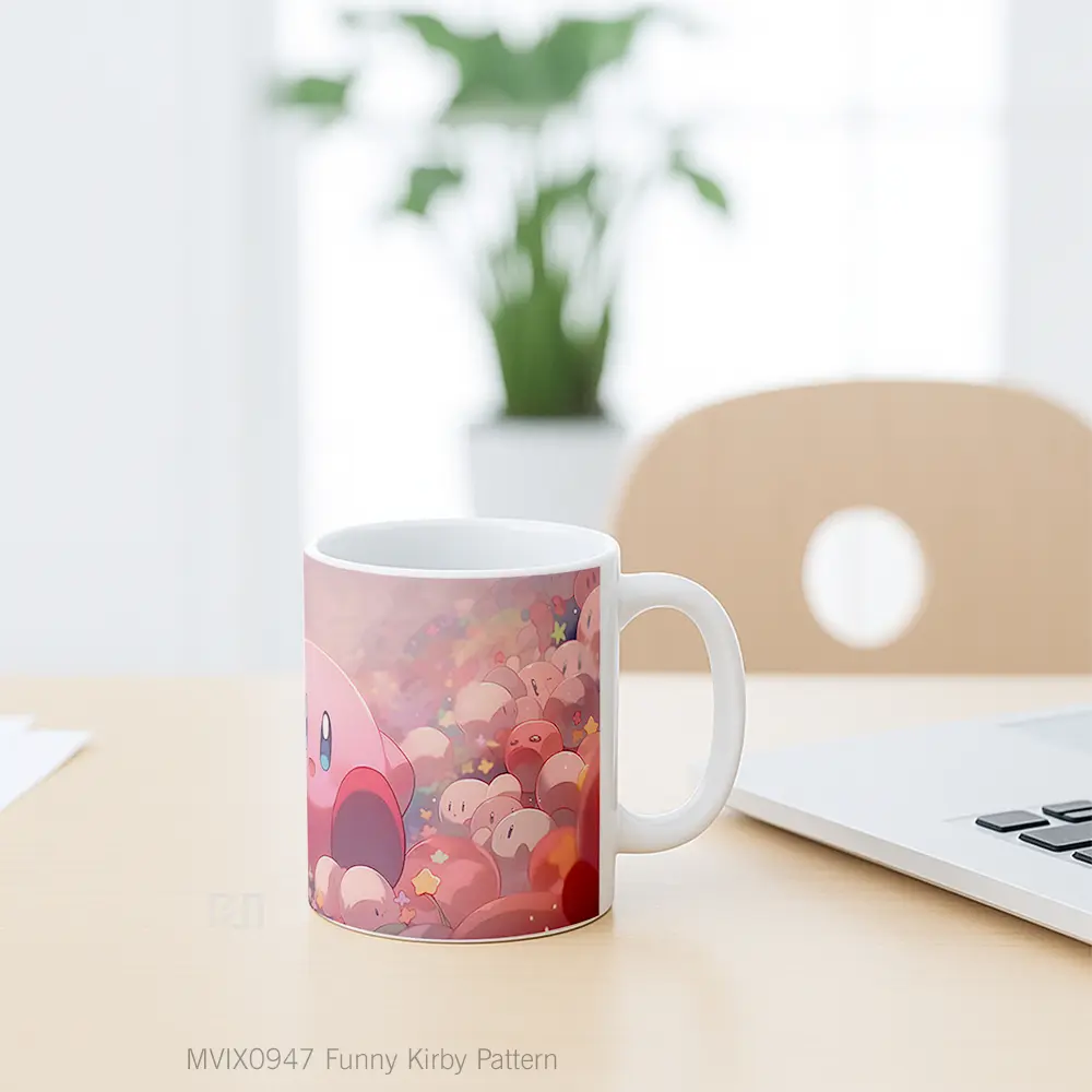Mug Funny Kirby Pattern Mug Aesthetic Koleksi Spesial - All-side / Desain
