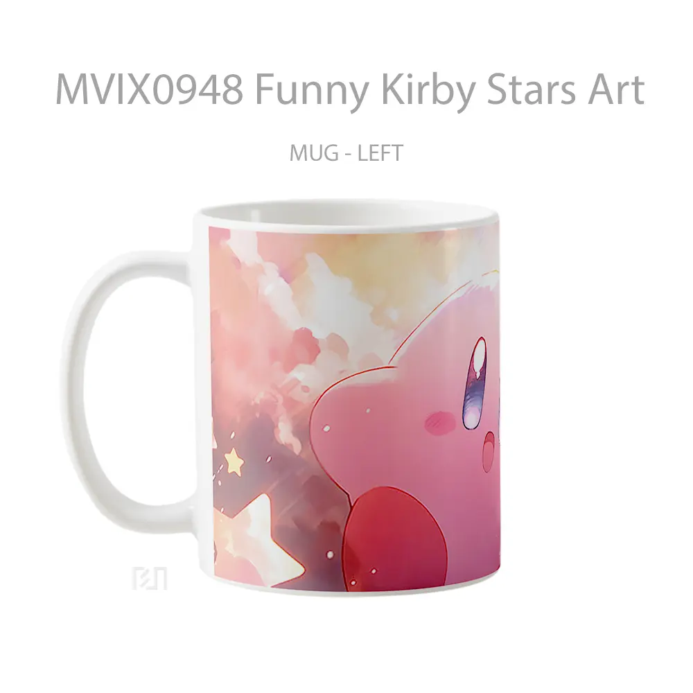 Mug Funny Kirby Stars Art Gelas Keramik Desain Unik - All-side / Desain