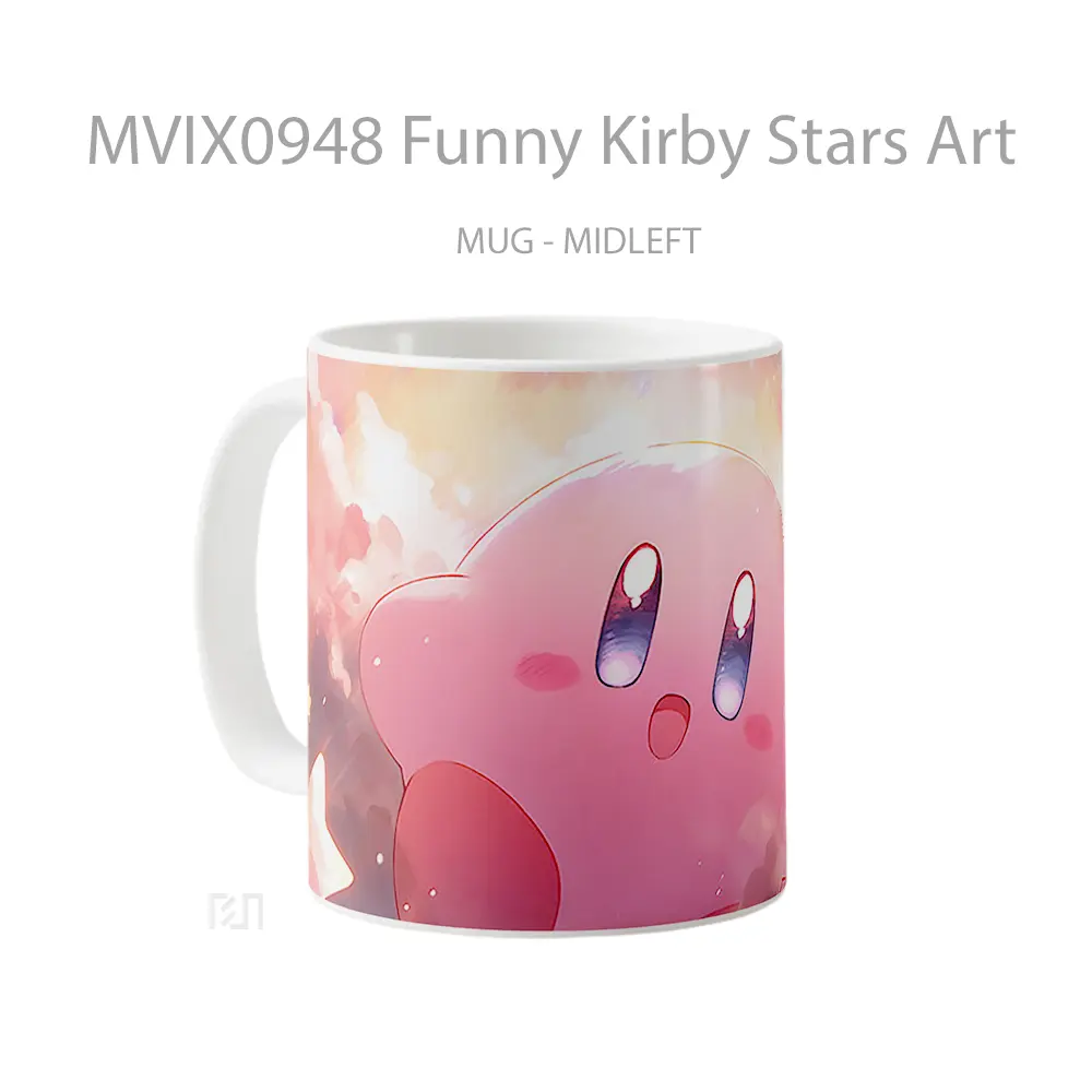 Mug Funny Kirby Stars Art Gelas Keramik Desain Unik - All-side / Desain