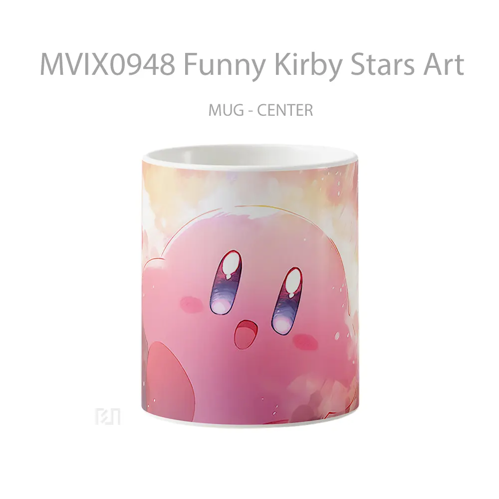 Mug Funny Kirby Stars Art Gelas Keramik Desain Unik