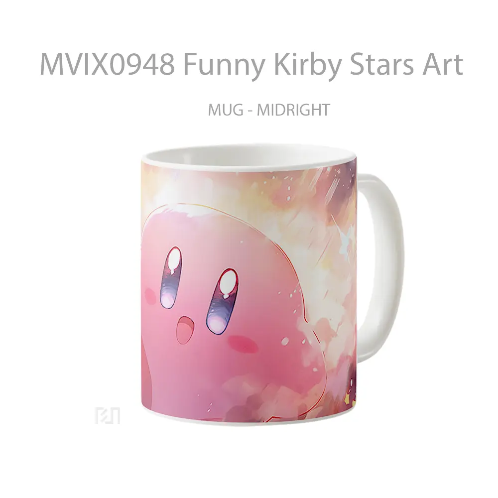 Mug Funny Kirby Stars Art Gelas Keramik Desain Unik - All-side / Desain