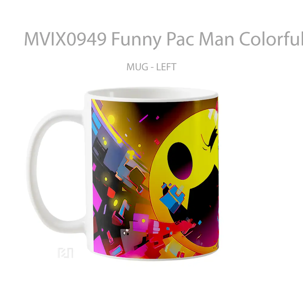 Mug Funny Pac Man Colorful Mug Aesthetic Koleksi Spesial - All-side / Desain