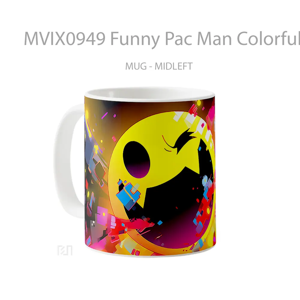 Mug Funny Pac Man Colorful Mug Aesthetic Koleksi Spesial - All-side / Desain