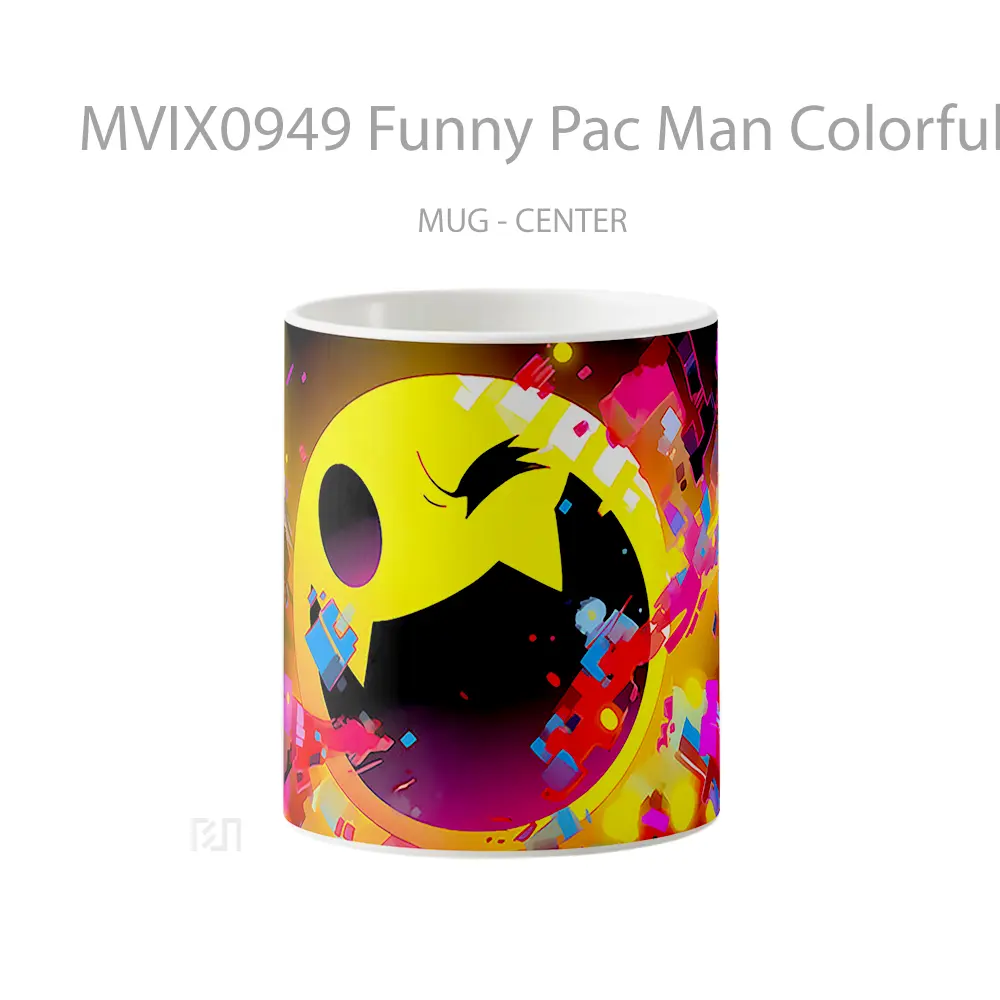 Mug Funny Pac Man Colorful Mug Aesthetic Koleksi Spesial