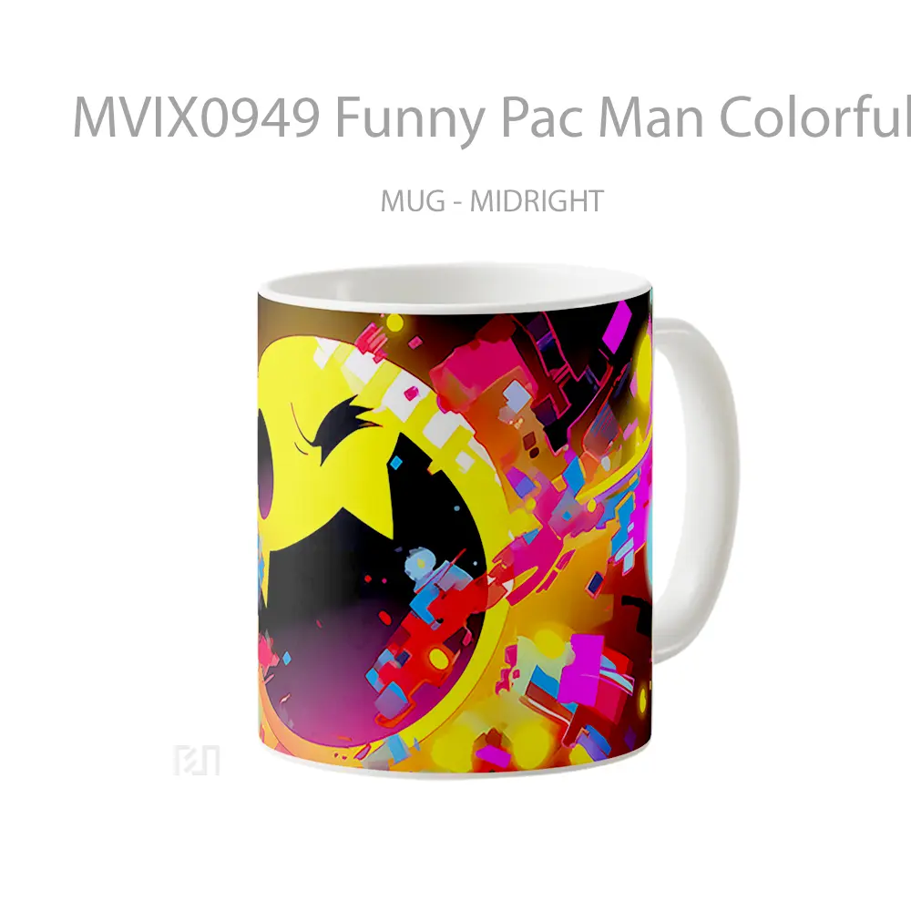 Mug Funny Pac Man Colorful Mug Aesthetic Koleksi Spesial - All-side / Desain